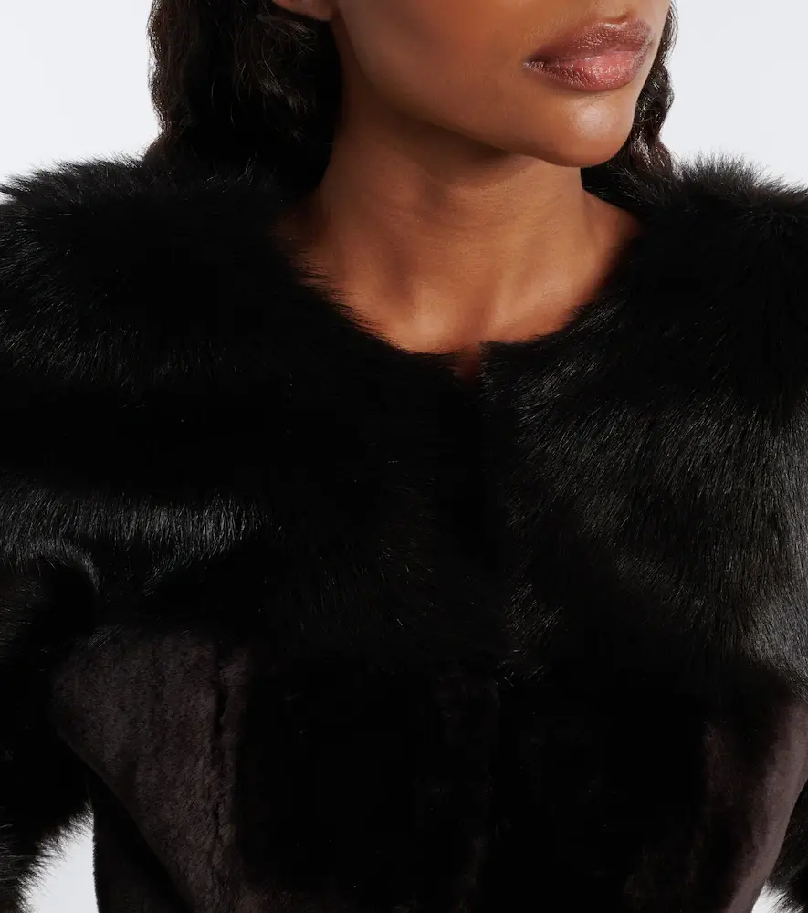 Magda Butrym Peplum shearling jacket | Thumbnail 4 Magda Butrym Peplum shearling jacket | Thumbnail 4