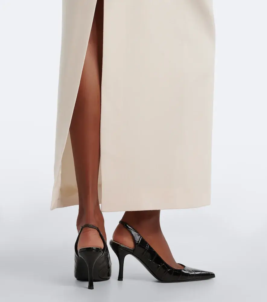 Magda Butrym Draped peplum cotton and silk midi dress | Thumbnail 3 Magda Butrym Draped peplum cotton and silk midi dress | Thumbnail 3