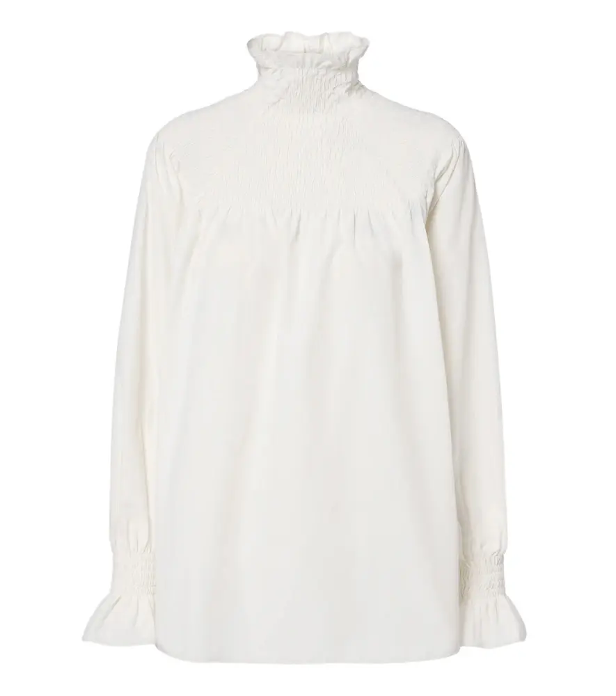 Shirred high-neck blouse Shirred high-neck blouse