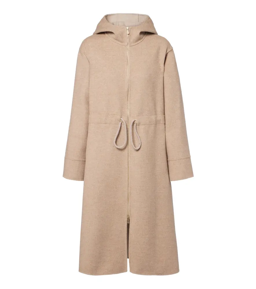 ELEVENTY Hooded wool and cashmere coat