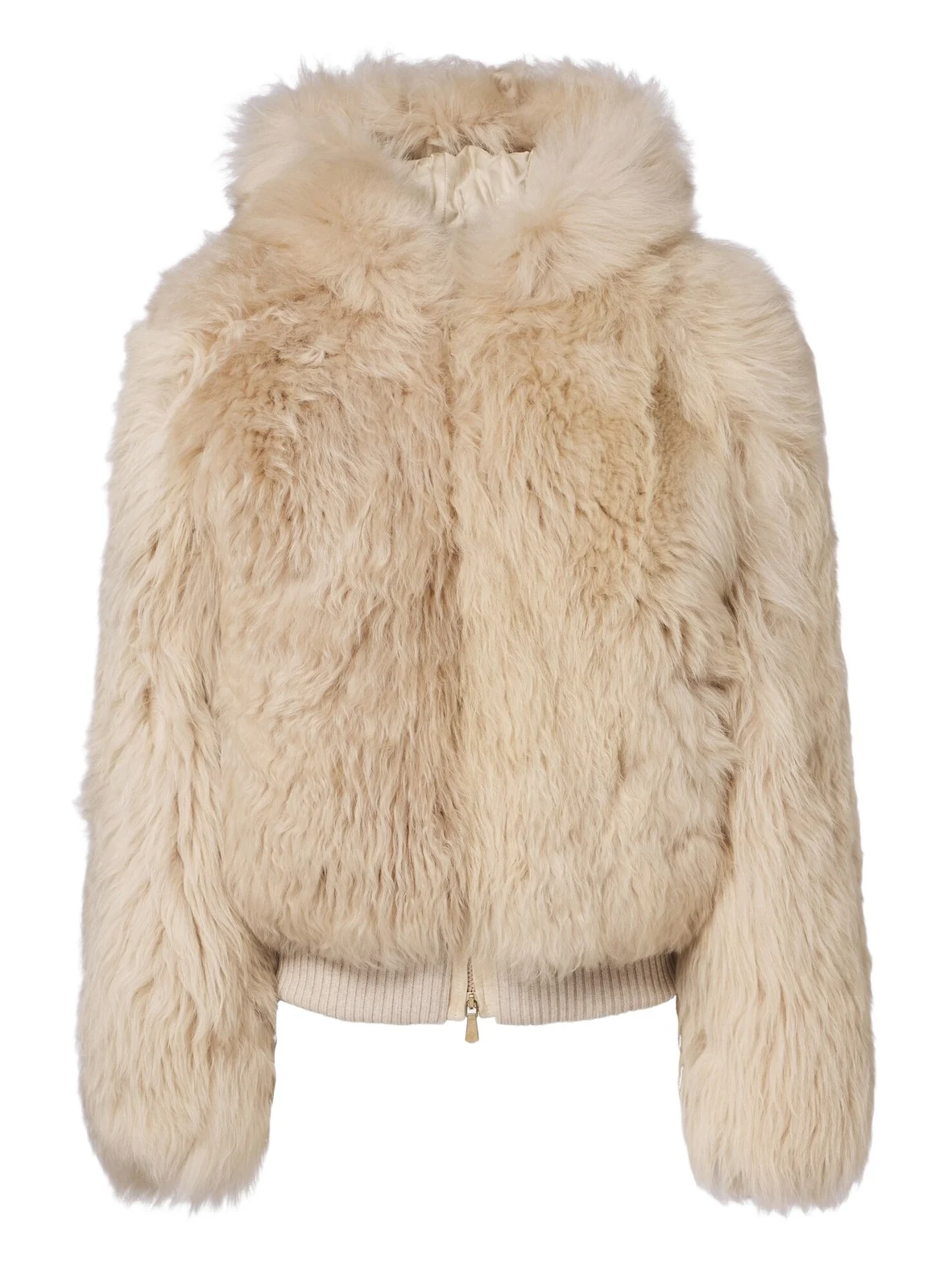 Hooded shearling jacket