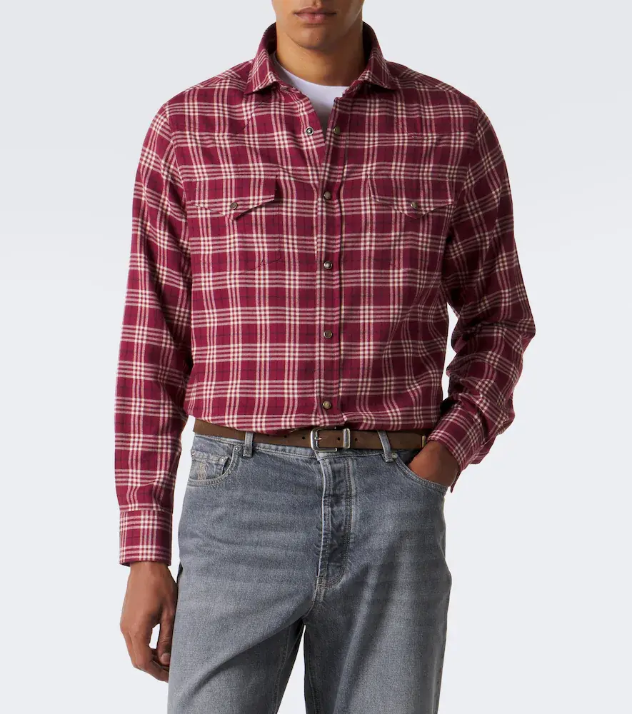 Brunello Cucinelli Checked cotton-blend flannel shirt | Thumbnail 6 Brunello Cucinelli Checked cotton-blend flannel shirt | Thumbnail 6