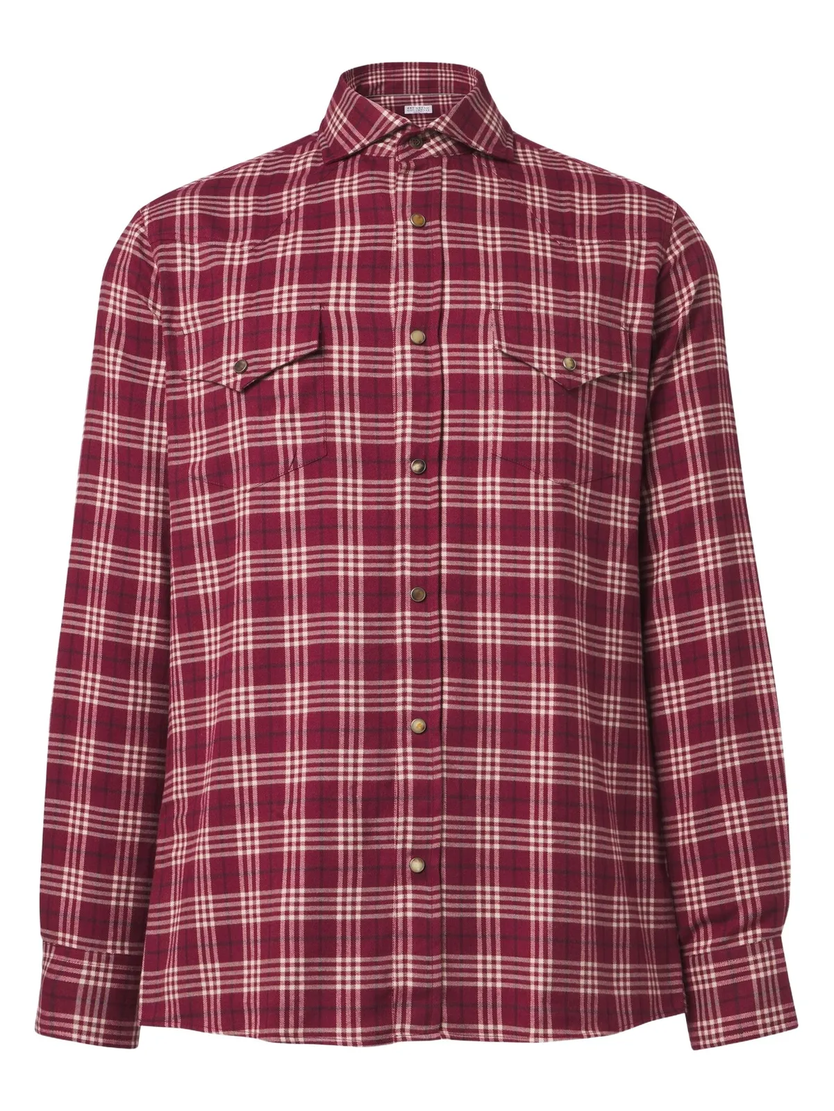 Brunello Cucinelli Checked cotton-blend flannel shirt