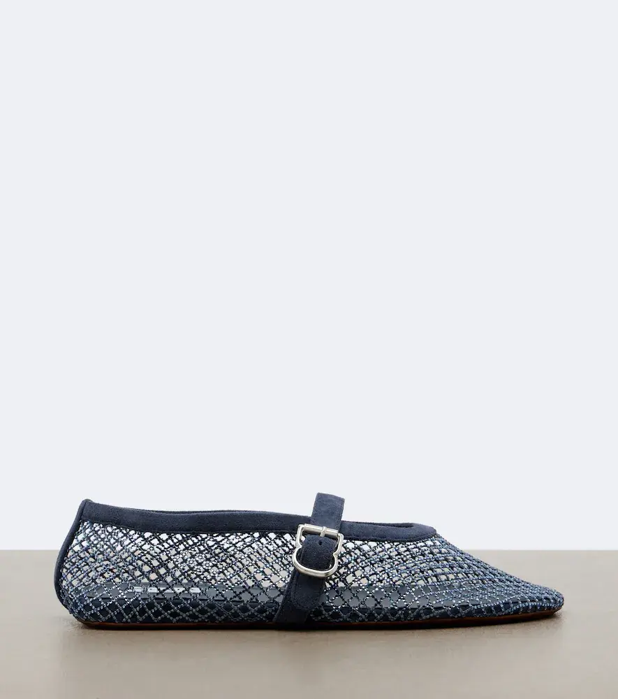 Alaïa Alaïa Embellished fishnet Mary Jane flats | Thumbnail 2