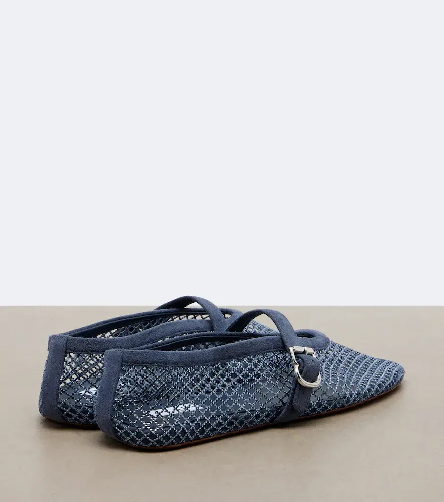 Alaïa Alaïa Embellished fishnet Mary Jane flats | Thumbnail 4