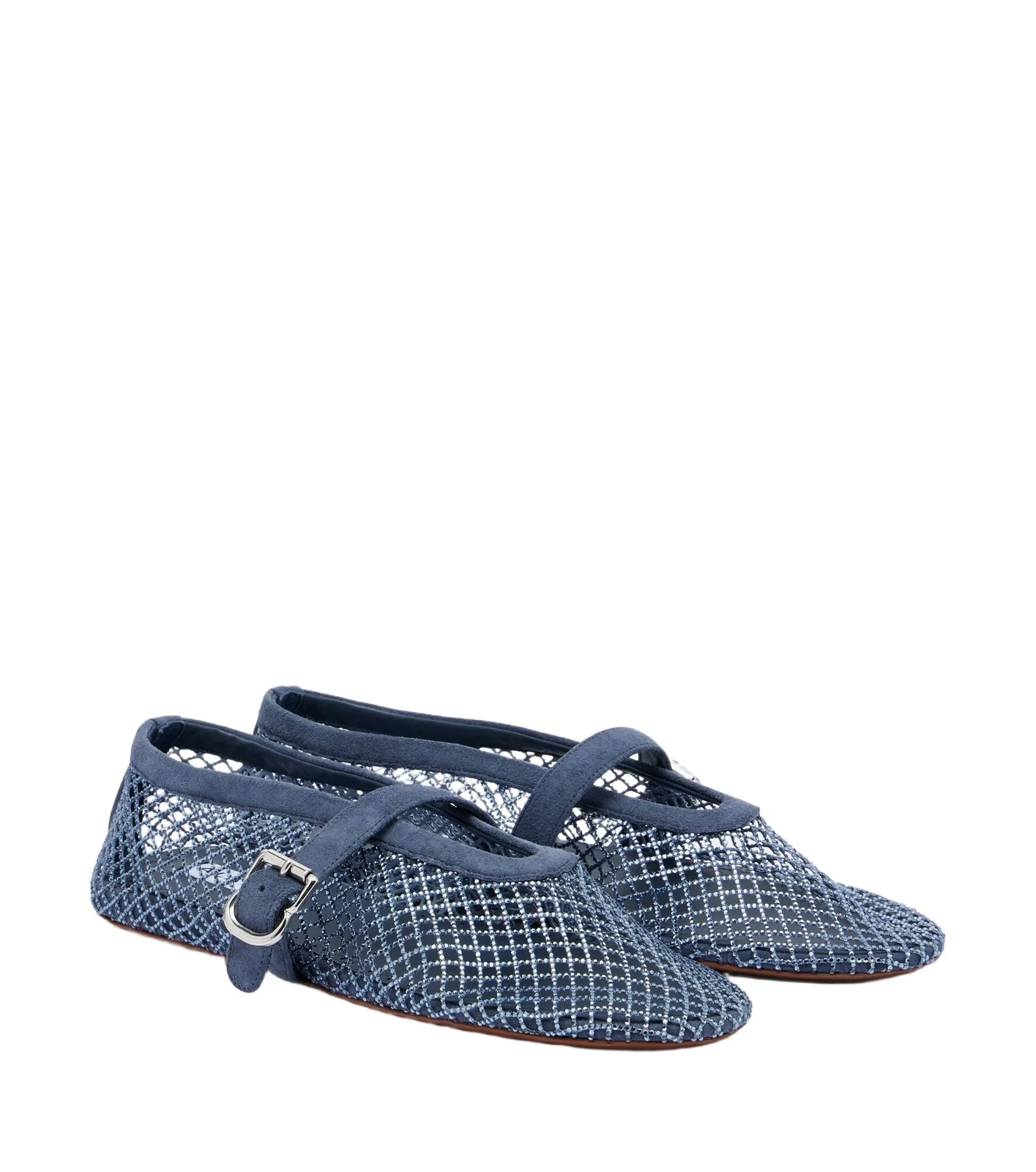 Alaïa Alaïa Embellished fishnet Mary Jane flats