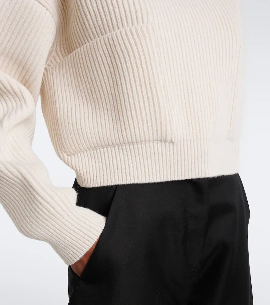 ALAÏA ALAÏA Ribbed-knit wool and cashmere sweater | Thumbnail 2 ALAÏA ALAÏA Ribbed-knit wool and cashmere sweater | Thumbnail 2