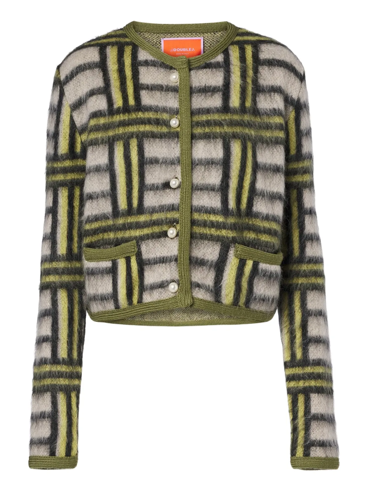 Kells Check wool and mohair-blend cardigan Kells Check wool and mohair-blend cardigan