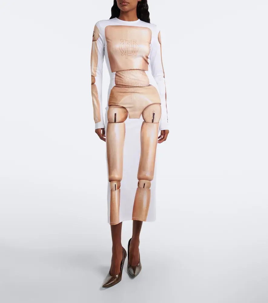 Jean Paul Gaultier Trompe l'ail jersey midi dress | Thumbnail 7 Jean Paul Gaultier Trompe l'ail jersey midi dress | Thumbnail 7