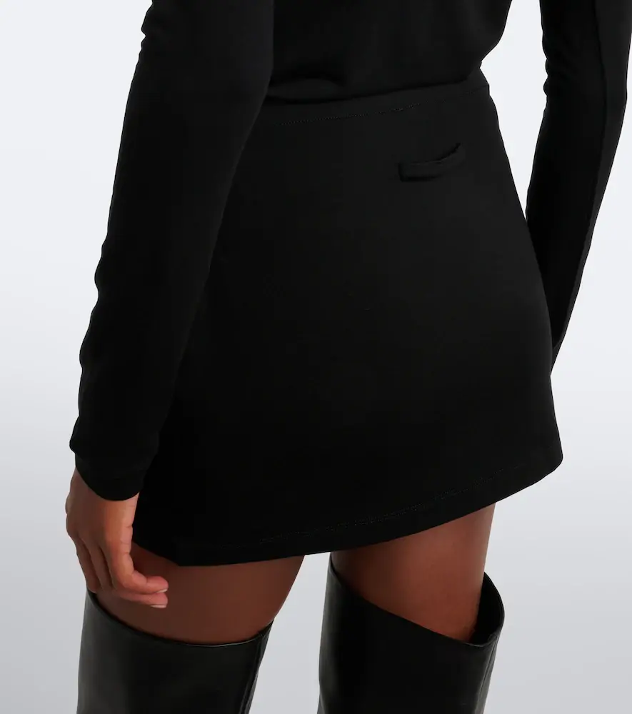 Jean Paul Gaultier Leather-trimmed jersey miniskirt | Thumbnail 2
