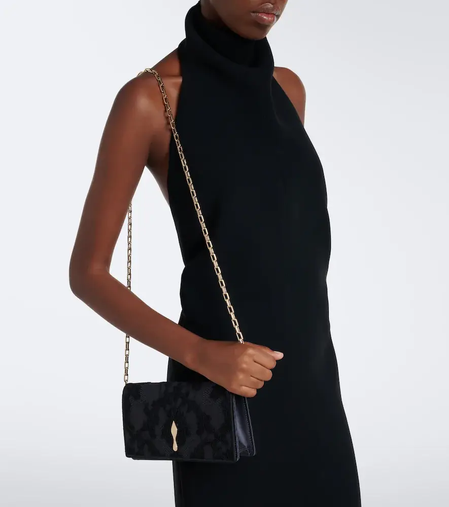 Christian Louboutin Bettina Small lace crêpe satin clutch | Thumbnail 6 Christian Louboutin Bettina Small lace crêpe satin clutch | Thumbnail 6