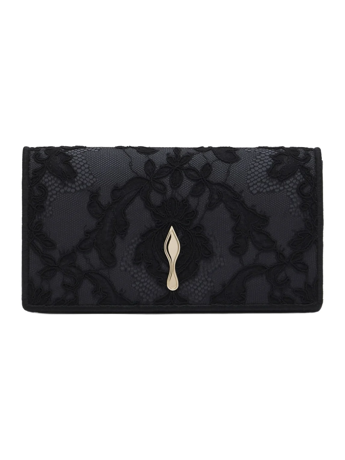 Christian Louboutin Bettina Small lace crêpe satin clutch