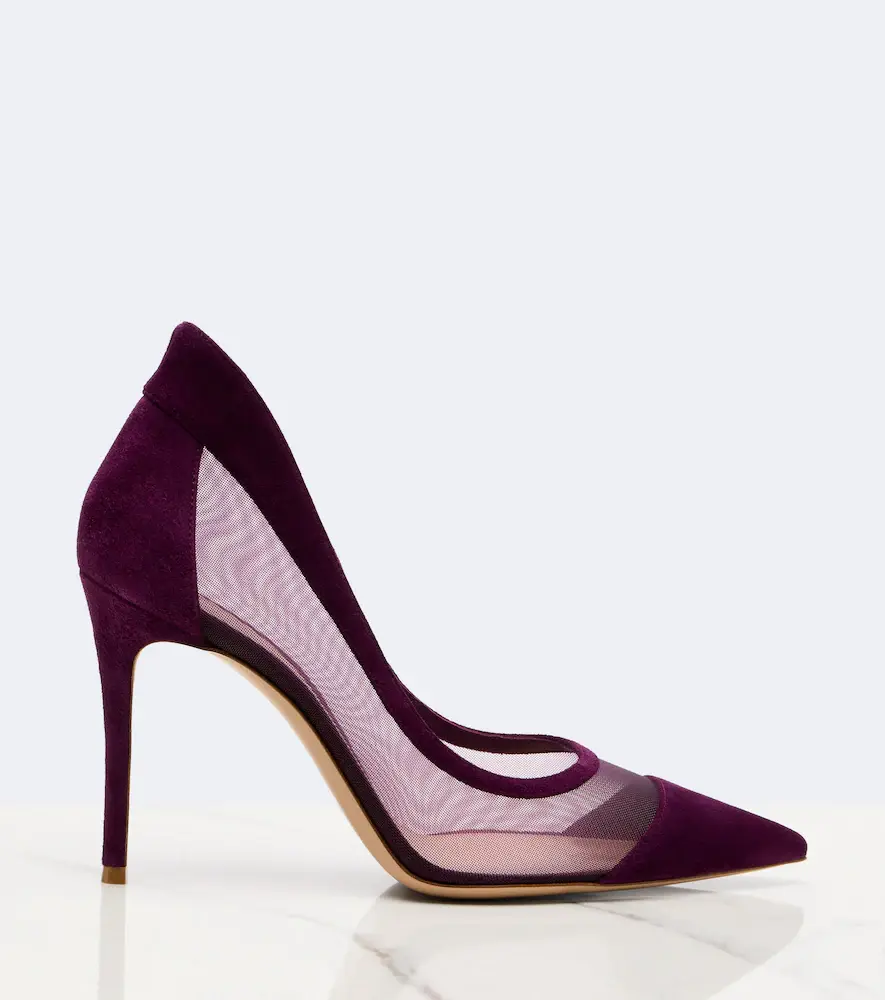 Gianvito Rossi Suede-trimmed mesh pumps | Thumbnail 3 Gianvito Rossi Suede-trimmed mesh pumps | Thumbnail 3