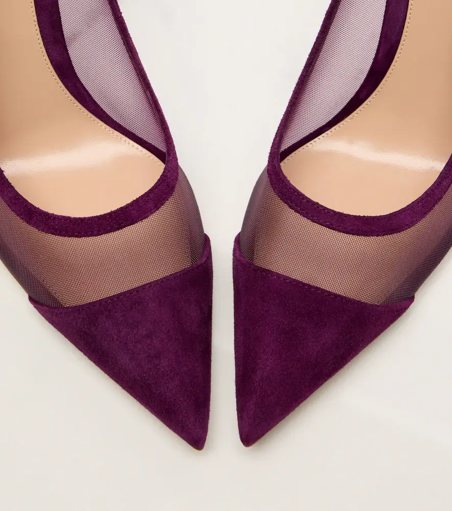 Gianvito Rossi Suede-trimmed mesh pumps | Thumbnail 4 Gianvito Rossi Suede-trimmed mesh pumps | Thumbnail 4