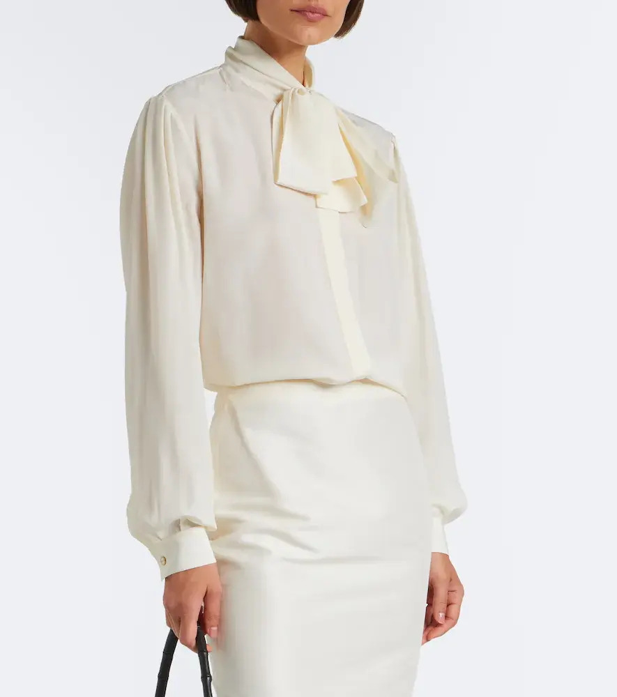Gucci Tie-neck silk crêpe de chine blouse | Thumbnail 2 Gucci Tie-neck silk crêpe de chine blouse | Thumbnail 2