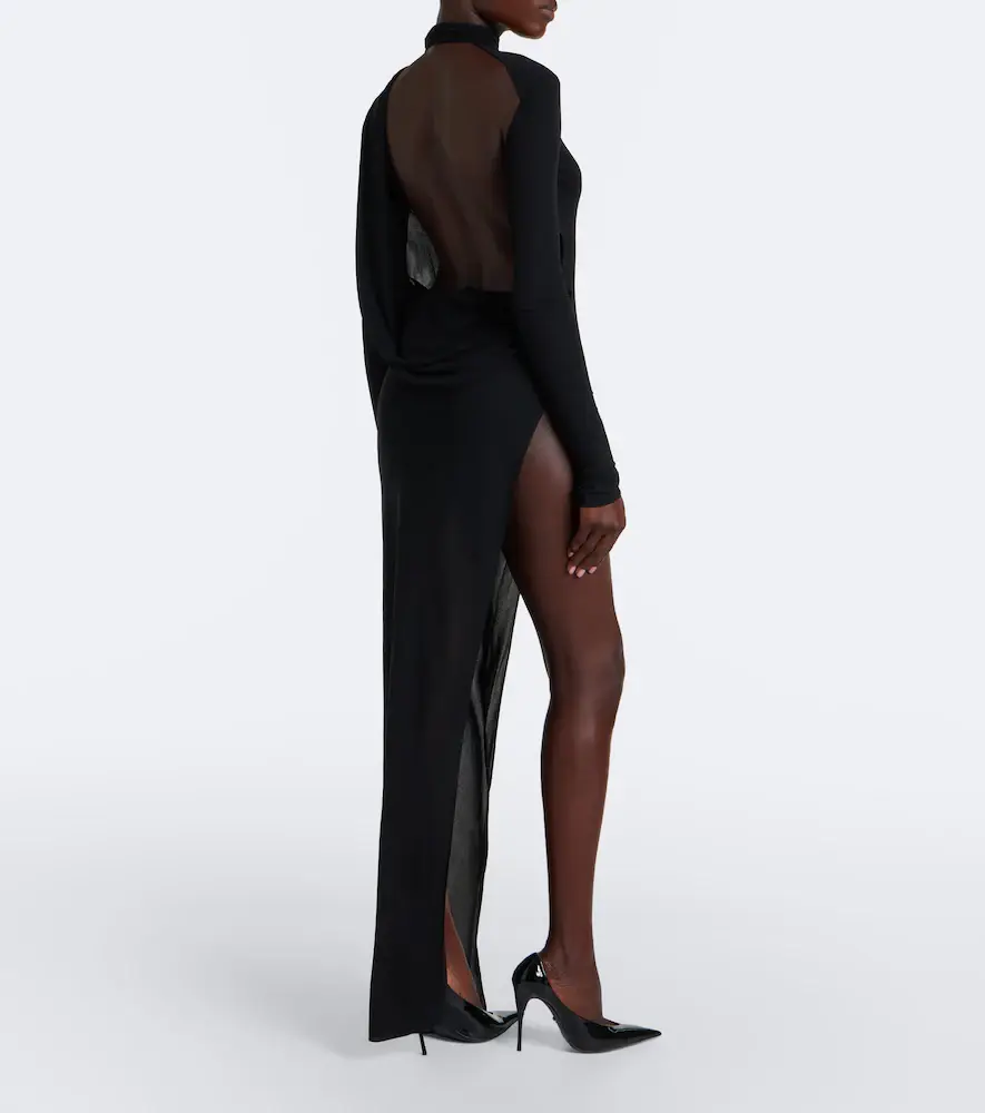 Gucci Open-back crêpe jersey maxi dress | Thumbnail 4