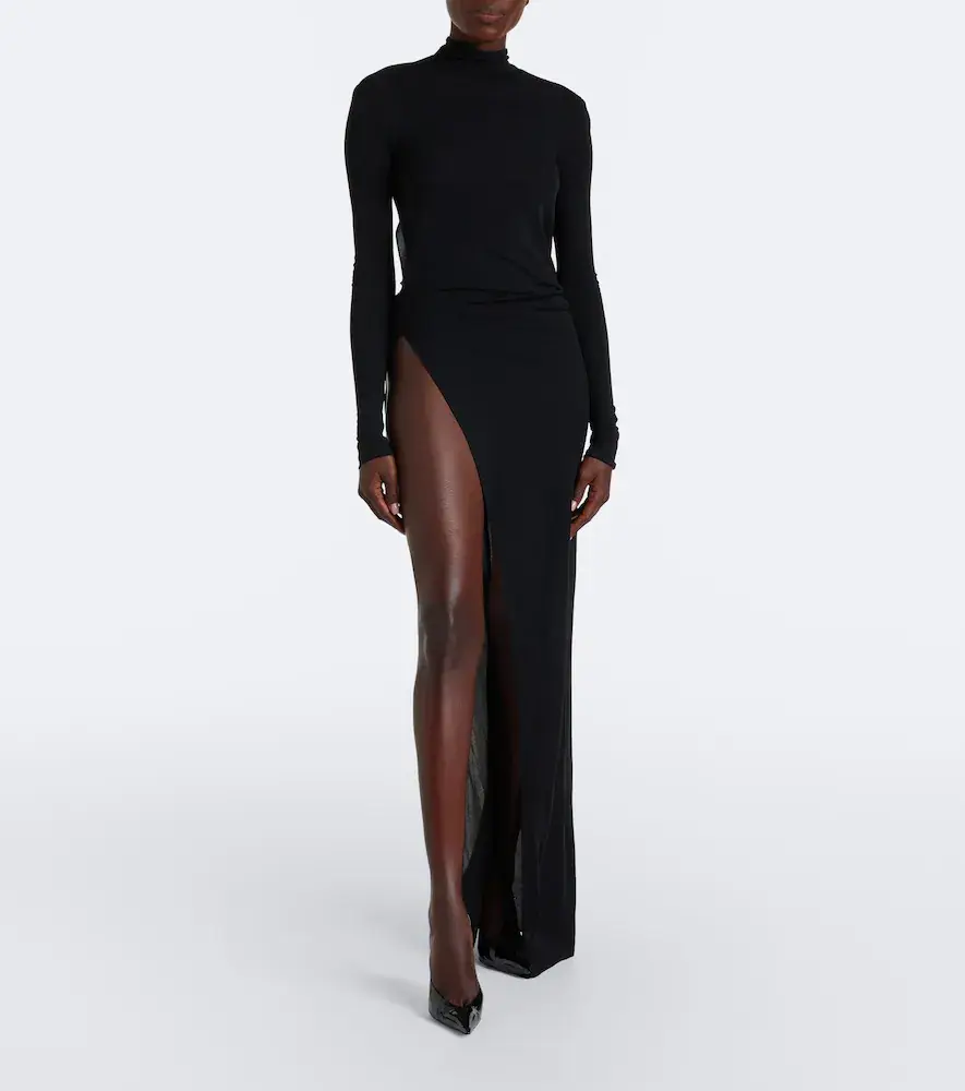 Gucci Open-back crêpe jersey maxi dress | Thumbnail 5