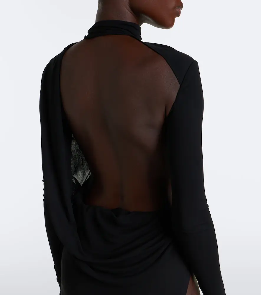 Gucci Open-back crêpe jersey maxi dress | Thumbnail 6