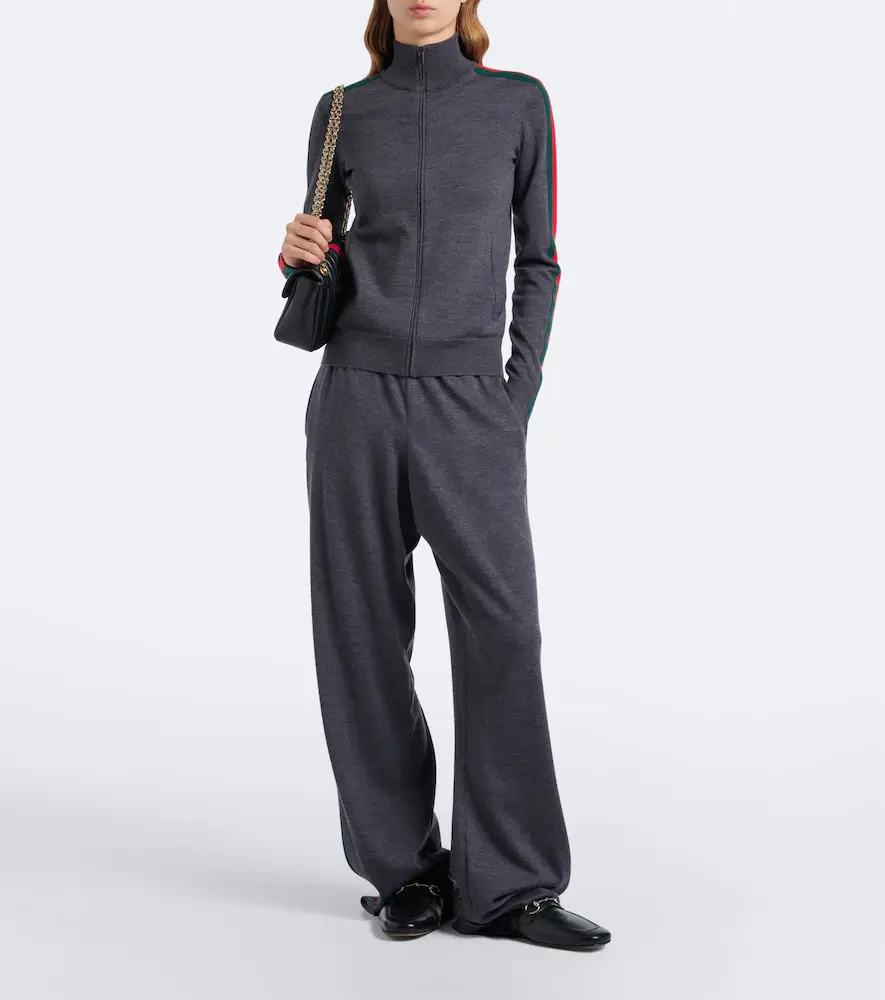 Gucci Web Stripe wool zip-up cardigan | Thumbnail 2 Gucci Web Stripe wool zip-up cardigan | Thumbnail 2