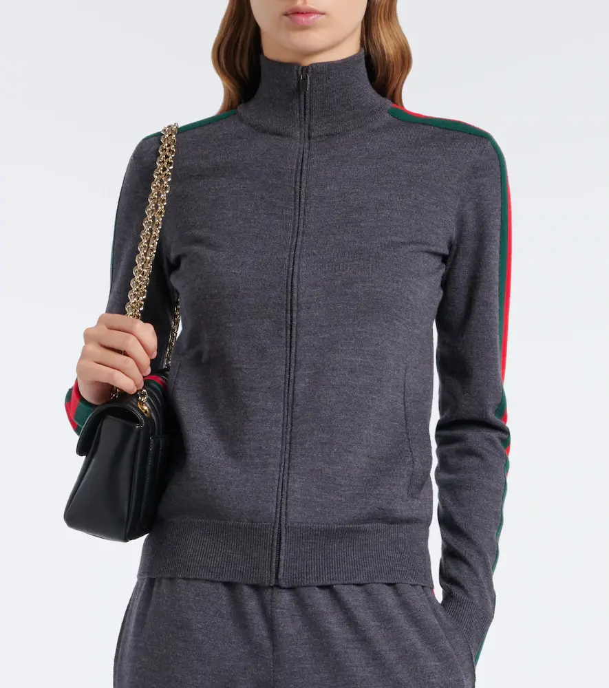 Gucci Web Stripe wool zip-up cardigan | Thumbnail 5 Gucci Web Stripe wool zip-up cardigan | Thumbnail 5