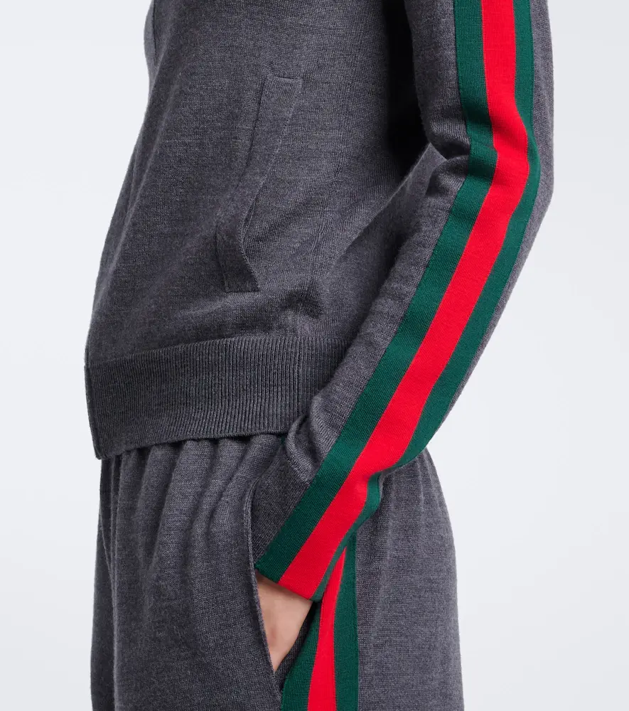 Gucci Web Stripe wool zip-up cardigan | Thumbnail 6 Gucci Web Stripe wool zip-up cardigan | Thumbnail 6