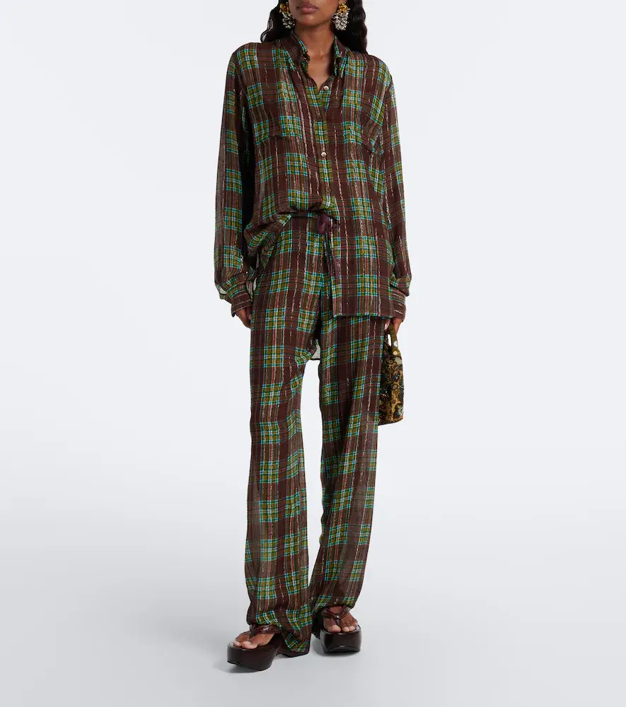 Dries Van Noten Plaid wide-leg pants | Thumbnail 2 Dries Van Noten Plaid wide-leg pants | Thumbnail 2