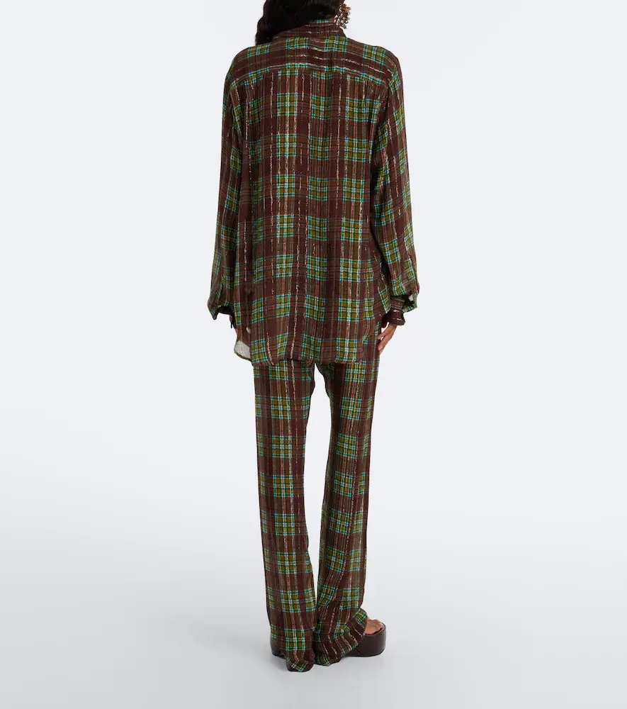 Dries Van Noten Plaid wide-leg pants | Thumbnail 4 Dries Van Noten Plaid wide-leg pants | Thumbnail 4