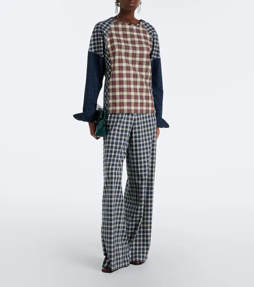 Dries Van Noten Checked cotton flannel top | Thumbnail 2 Dries Van Noten Checked cotton flannel top | Thumbnail 2
