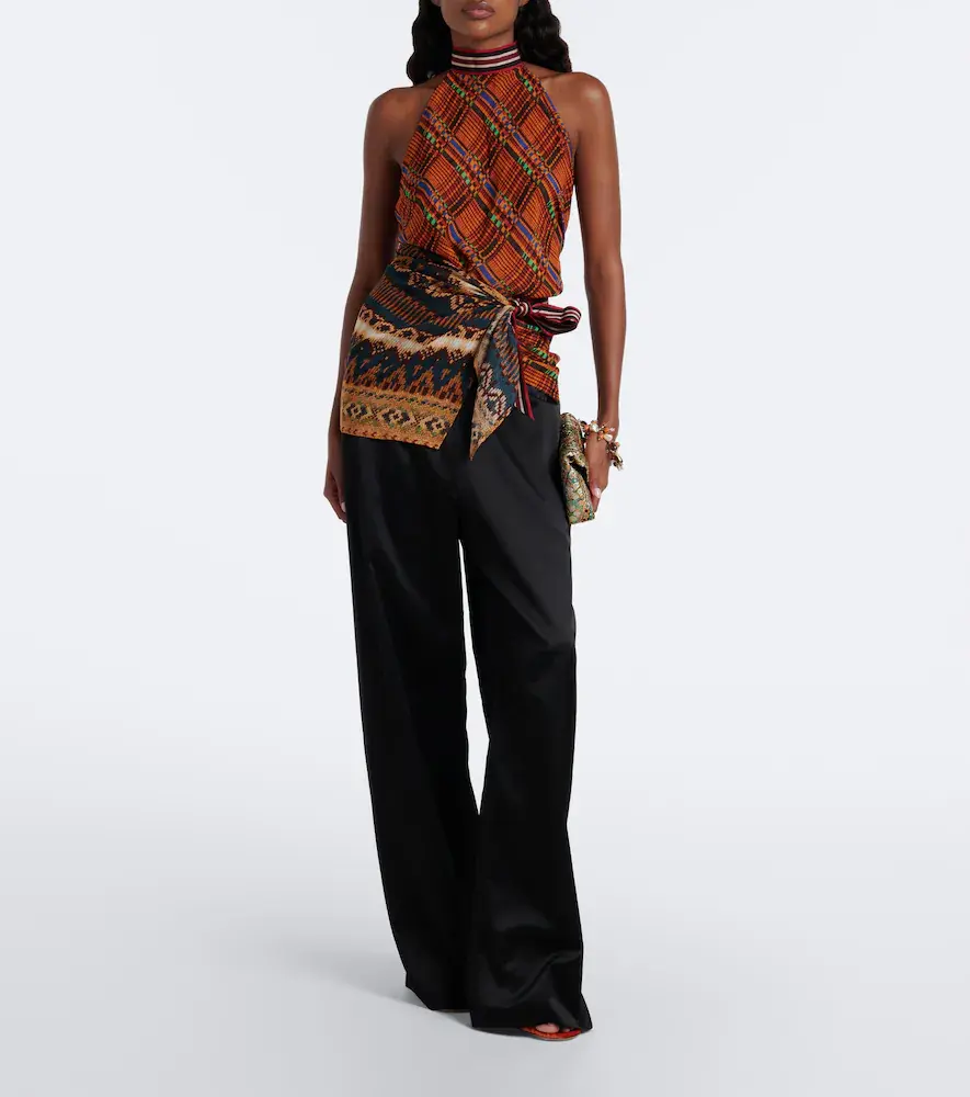 Dries Van Noten Satin wide-leg pants | Thumbnail 4