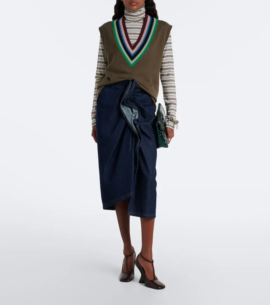 Dries Van Noten Striped cotton-blend turtleneck sweater | Thumbnail 3
