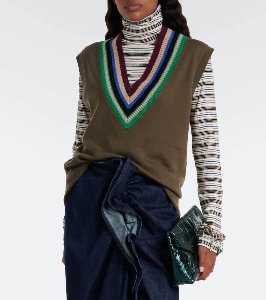 Dries Van Noten Striped cotton-blend turtleneck sweater | Thumbnail 4