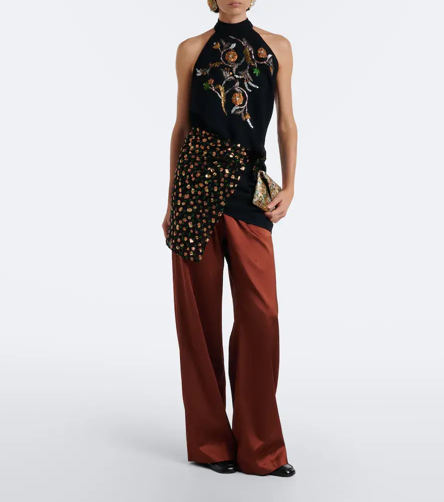 Dries Van Noten Satin wide-leg pants | Thumbnail 6 Dries Van Noten Satin wide-leg pants | Thumbnail 6