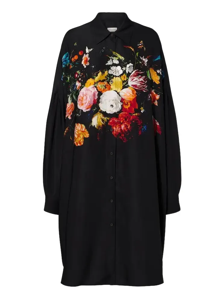 Floral shirt dress