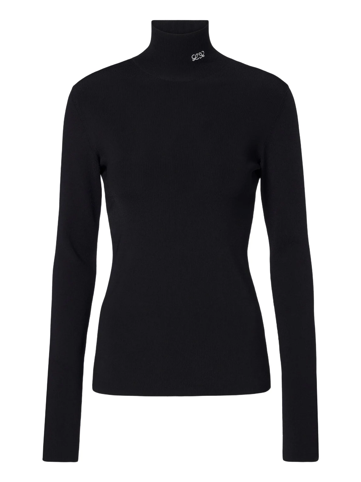Double L ribbed-knit turtleneck top