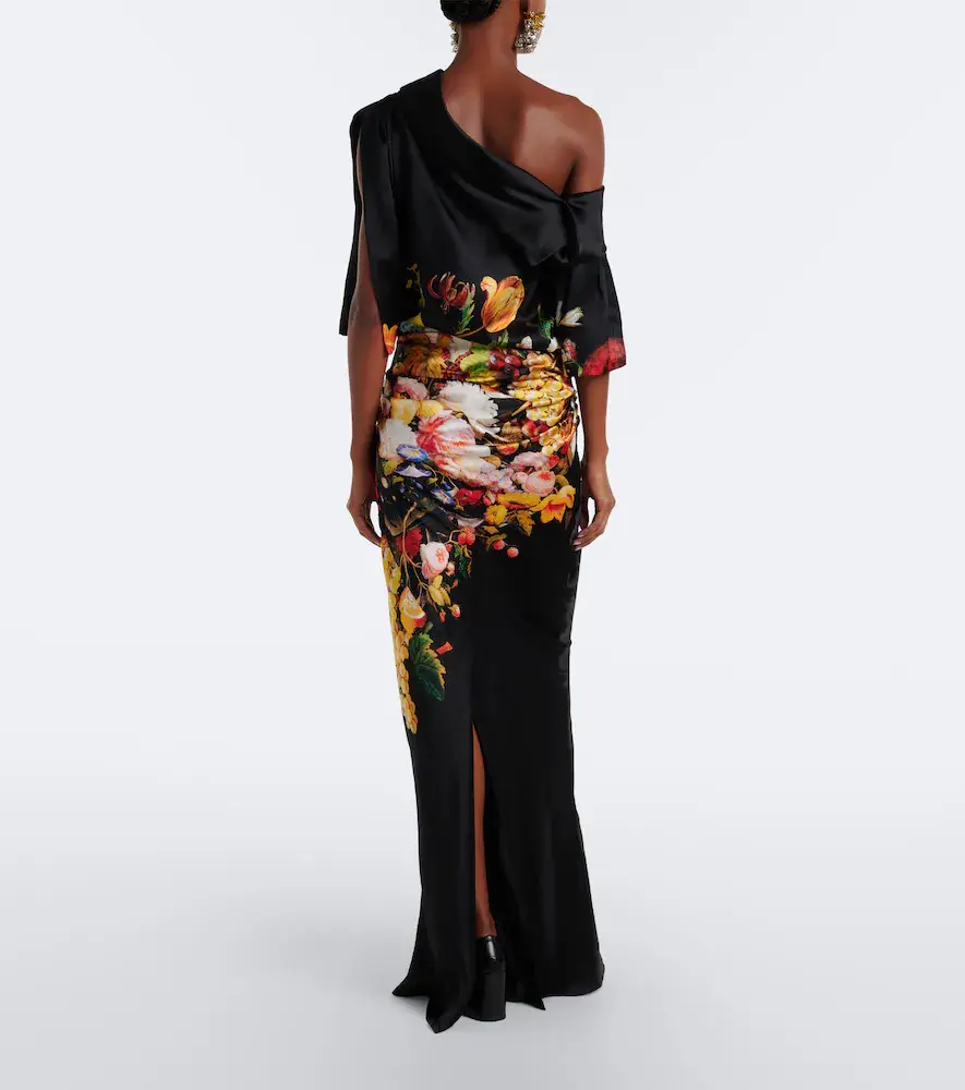Dries Van Noten Draped printed silk satin gown | Thumbnail 4 Dries Van Noten Draped printed silk satin gown | Thumbnail 4