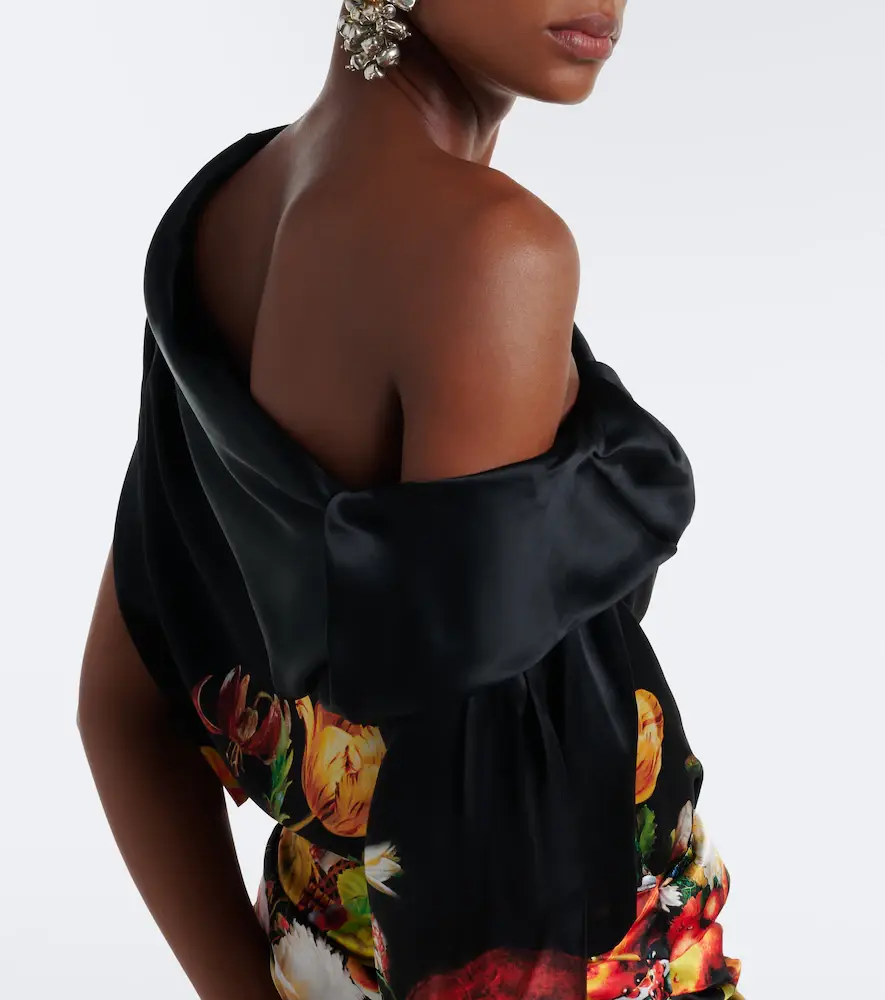 Dries Van Noten Draped printed silk satin gown | Thumbnail 7 Dries Van Noten Draped printed silk satin gown | Thumbnail 7