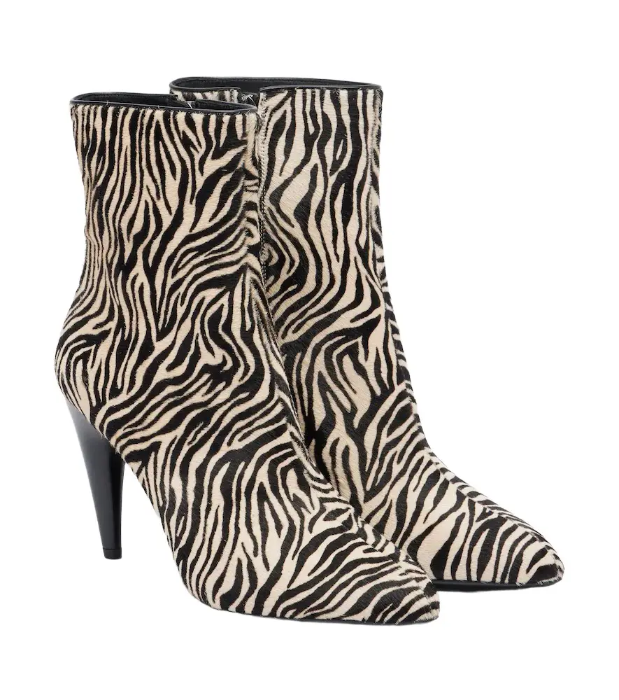 Isabel Marant Jany printed calf hair ankle boots