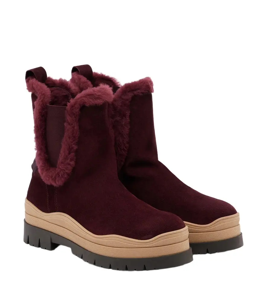 Arosa shearling-lined suede ankle boots Arosa shearling-lined suede ankle boots
