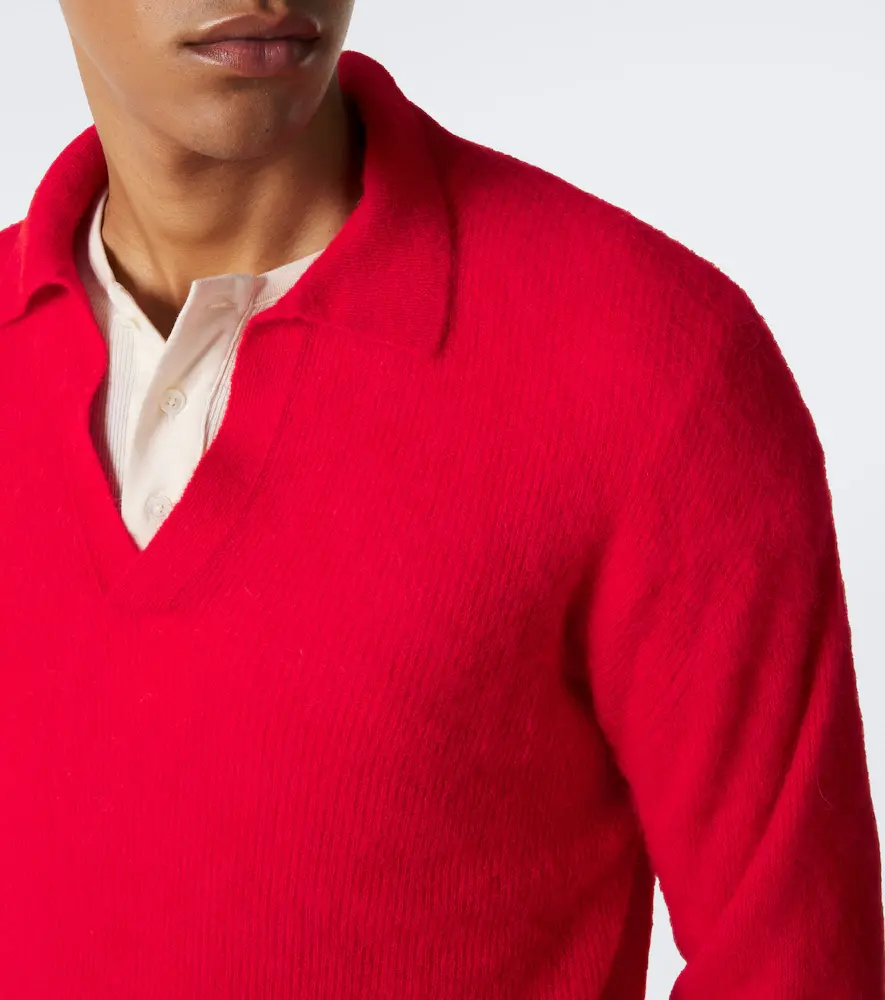Auralee Alpaca-blend polo sweater | Thumbnail 5 Auralee Alpaca-blend polo sweater | Thumbnail 5