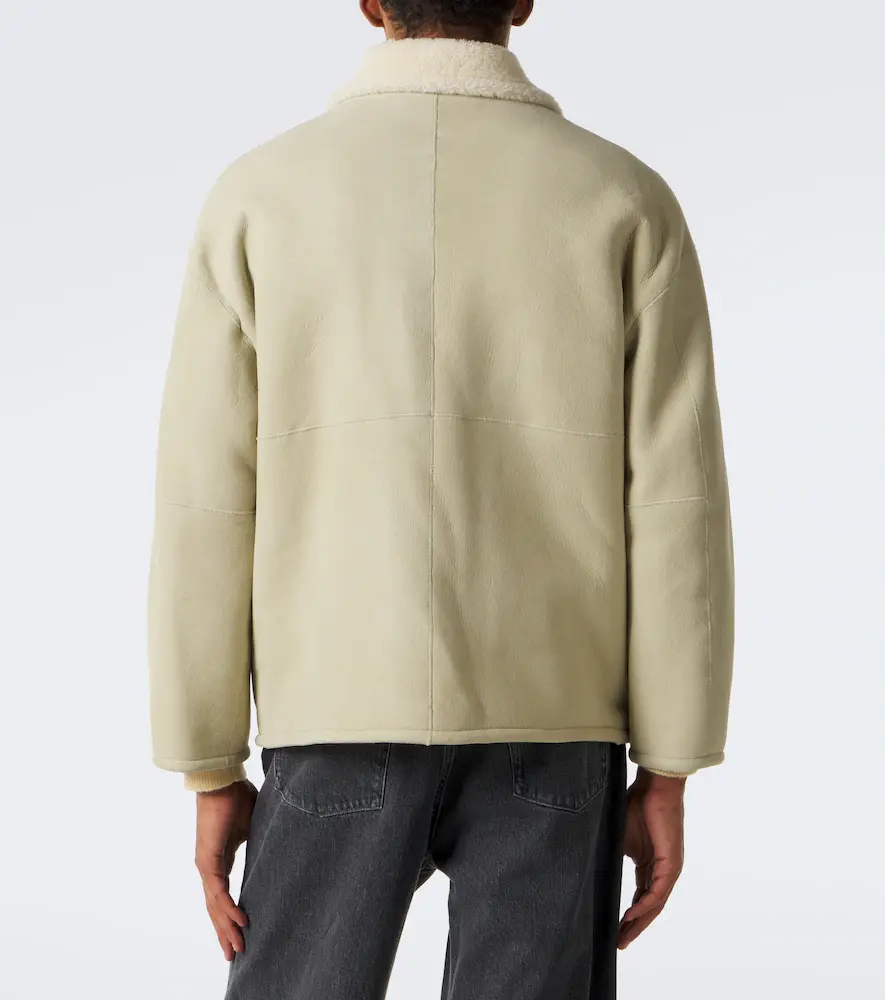 Auralee Reversible shearling and leather jacket | Thumbnail 4