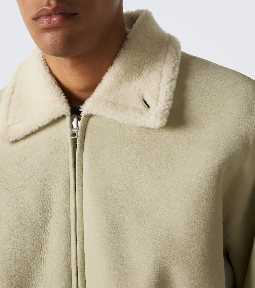 Auralee Reversible shearling and leather jacket | Thumbnail 5