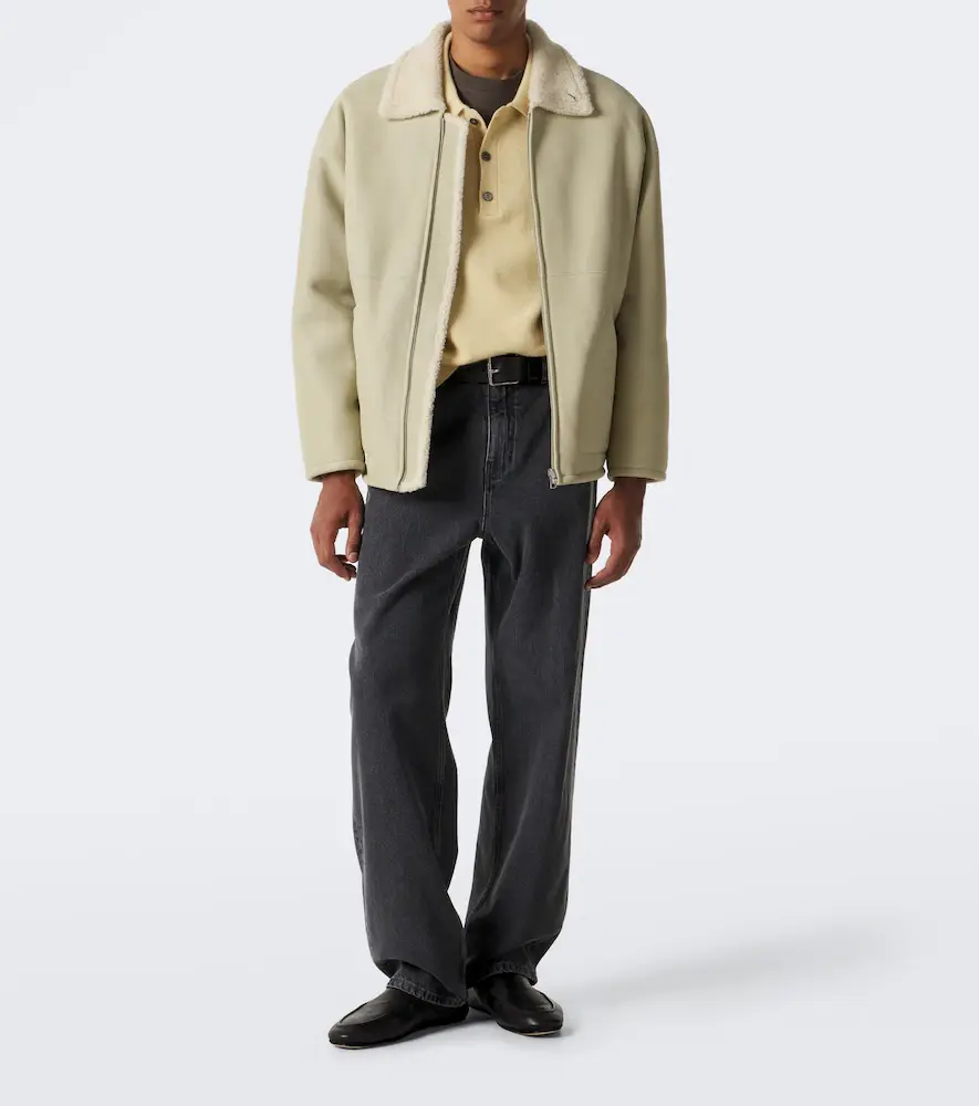 Auralee Reversible shearling and leather jacket | Thumbnail 6