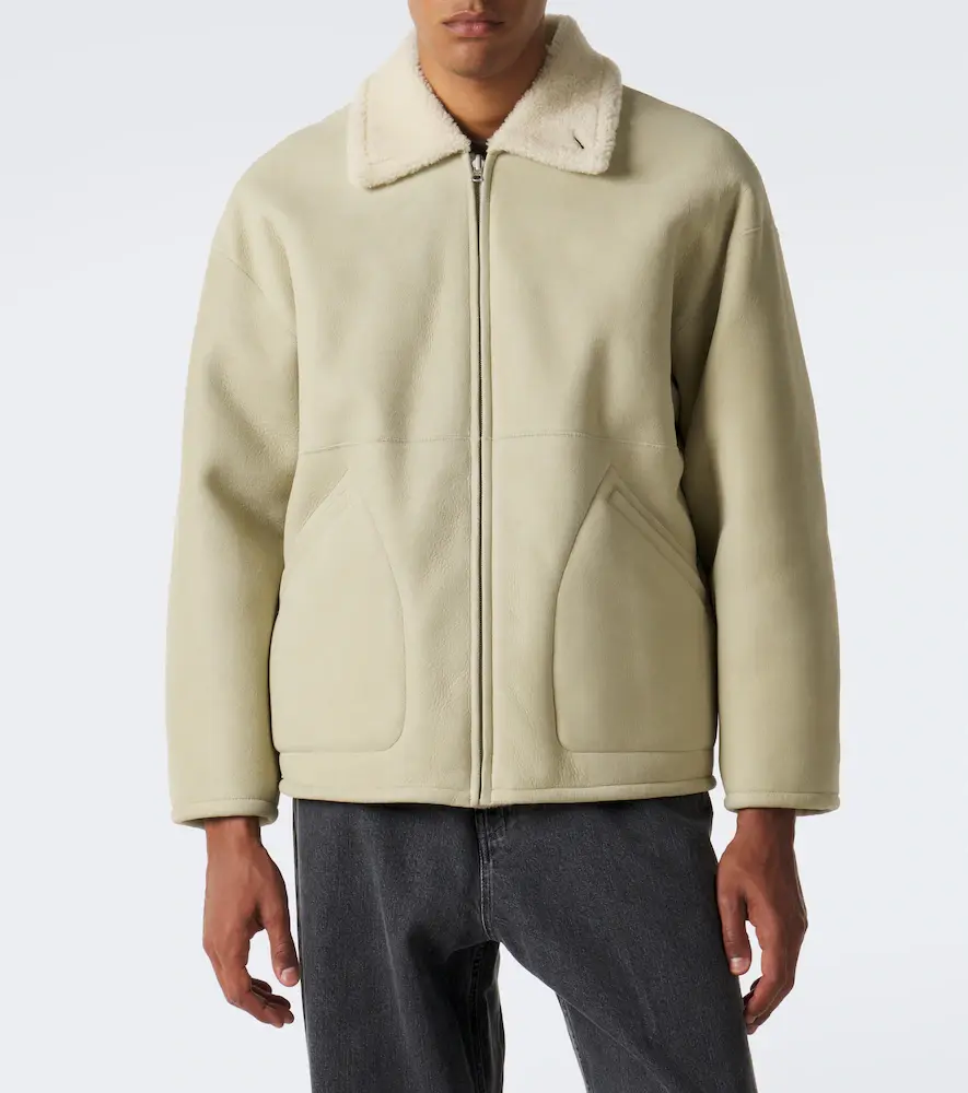 Auralee Reversible shearling and leather jacket | Thumbnail 7