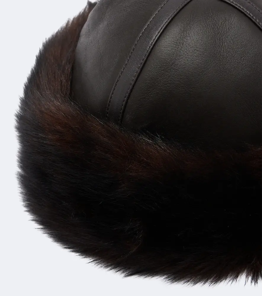 Nour Hammour Dallen leather and shearling hat | Thumbnail 2