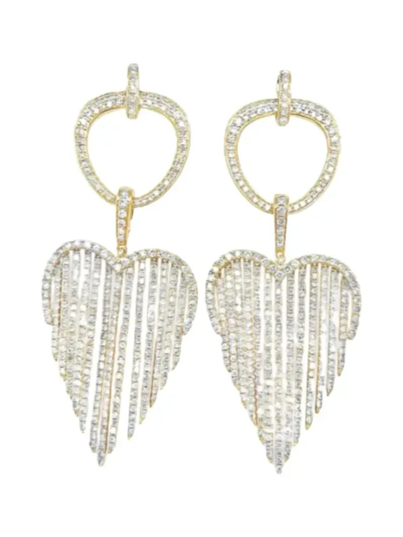 4.30ct Diamond 14K Gold Chandelier Earrings 4.30ct Diamond 14K Gold Chandelier Earrings