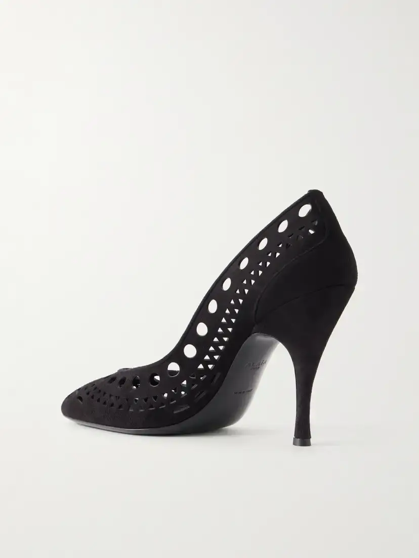 Alaïa Vienne 100 Laser-cut Suede Pumps | Thumbnail 3