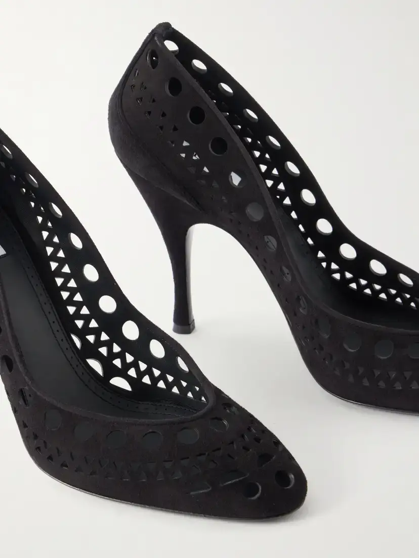 Alaïa Vienne 100 Laser-cut Suede Pumps | Thumbnail 5