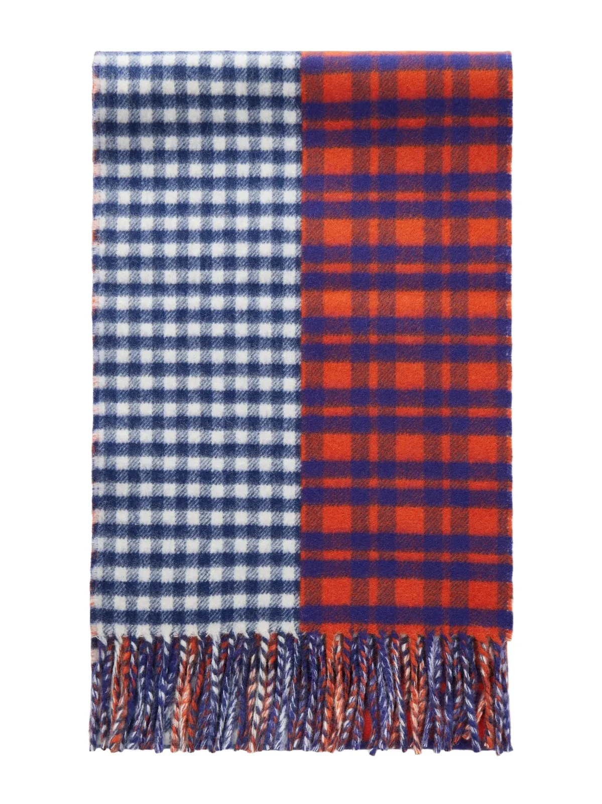 Loewe Checked Wool And Cashmere-blend Scarf - Multi