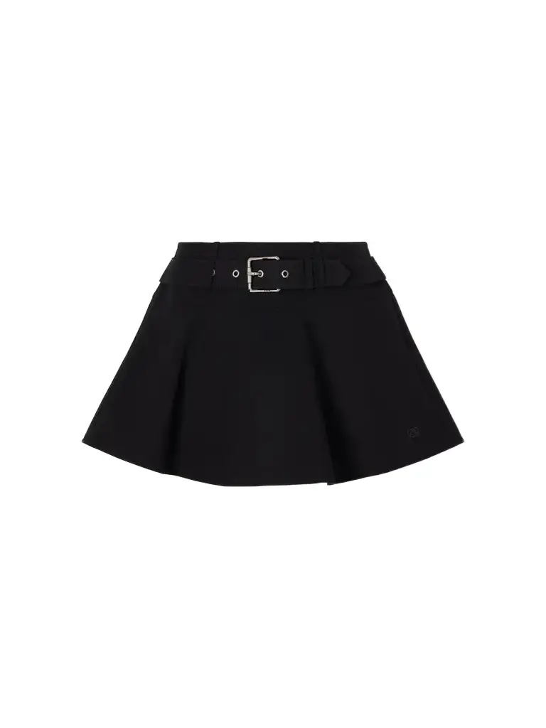 Anagram-embroidered Pleated Cotton Mini Skirt Anagram-embroidered Pleated Cotton Mini Skirt