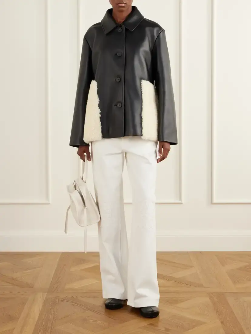 Loewe Shearling-trimmed Leather Jacket | Thumbnail 2 Loewe Shearling-trimmed Leather Jacket | Thumbnail 2